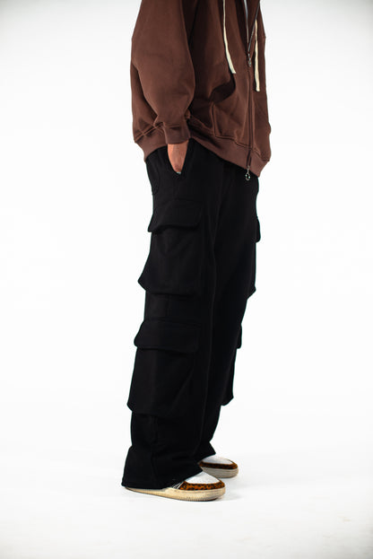 Black Cargo Pocket Sweatpants