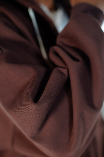 Brown Double Zip-Up Hoodie