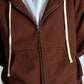 Brown Double Zip-Up Hoodie