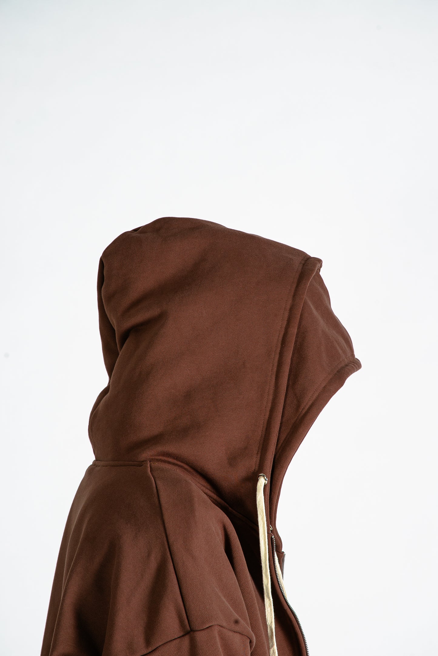 Brown Double Zip-Up Hoodie