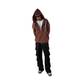 Brown Double Zip-Up Hoodie