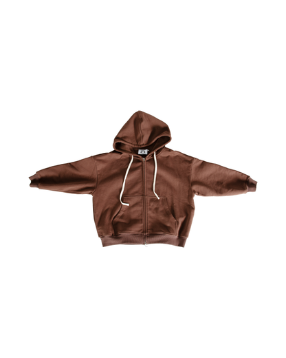 Brown Double Zip-Up Hoodie