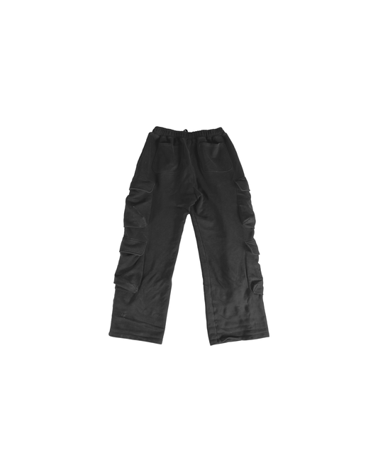 Black Cargo Pocket Sweatpants