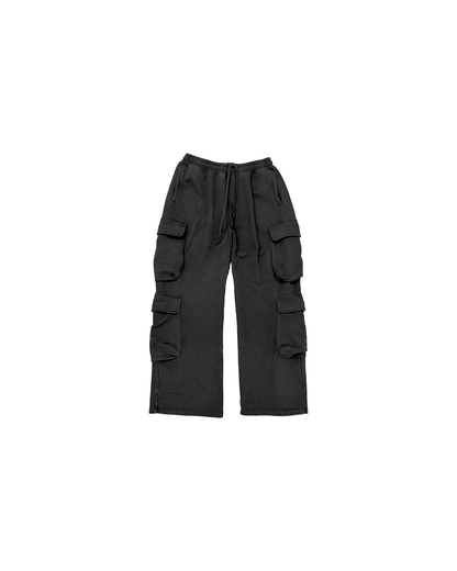 Black Cargo Pocket Sweatpants