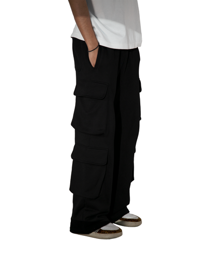 Black Cargo Pocket Sweatpants