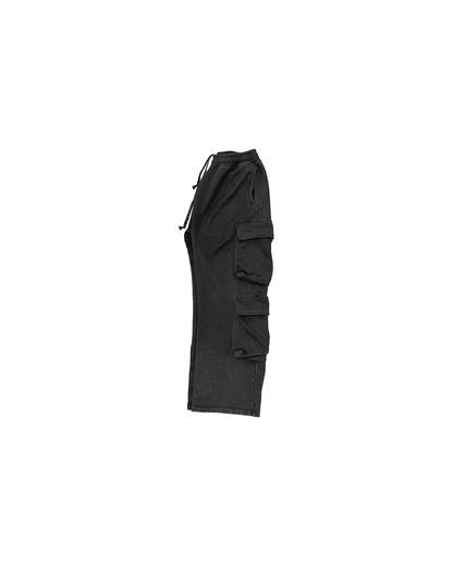 Black Cargo Pocket Sweatpants